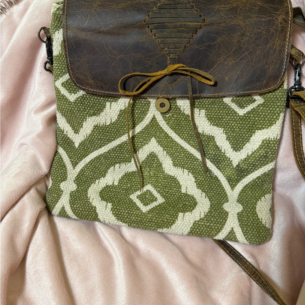 Myra Bag Olive and Brown Crossbody